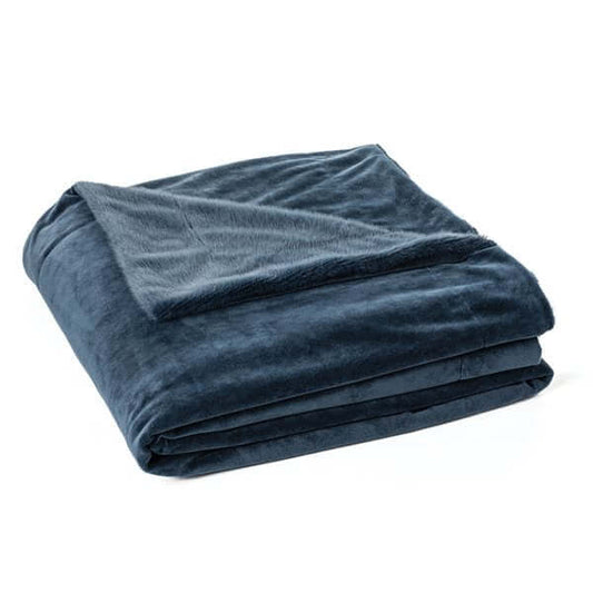 Jeté en fausse fourrure bleu POLUX - Par Brunelli - Literie - Déco et moi