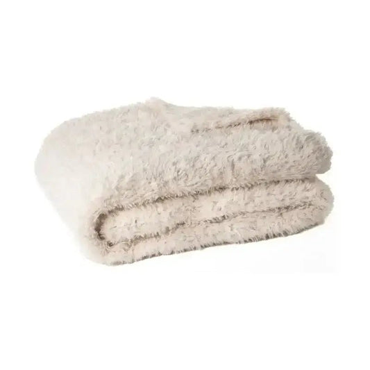  Jeté en fausse fourrure crème Beverly- Par Brunelli de Brunelli – PRODUIT  de qualité chez Literie & Déco et Moi