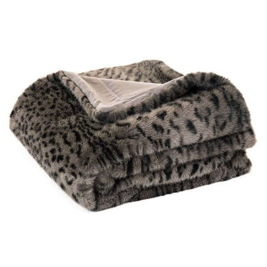 Jeté en fausse fourrure noir CHEETAH- Par Brunelli - Jeté Brunelli - Literie-Déco et moi 