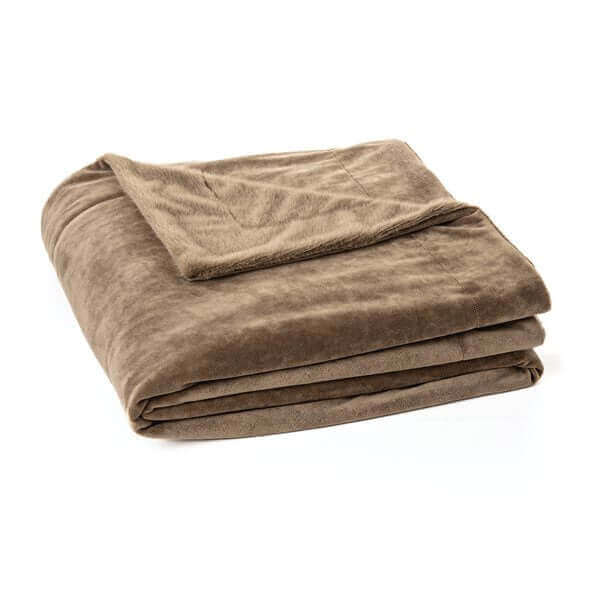 Jeté en fausse fourrure taupe POLUX- Par Brunelli - Jeté Brunelli - Literie-Déco et moi 