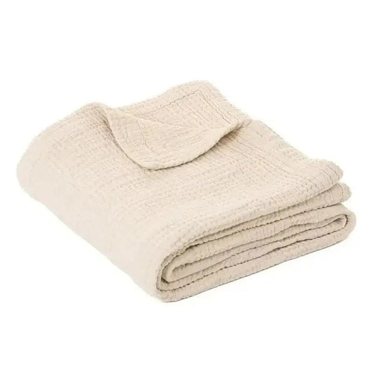  Jeté en mousseline de coton crème Popeye -  Par Brunelli de Brunelli – PRODUIT  de qualité chez Literie & Déco et Moi