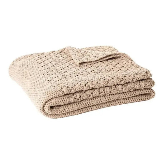  Jeté en tricot BASKET ( Taupe) - par Brunelli de Brunelli – PRODUIT  de qualité chez Literie & Déco et Moi