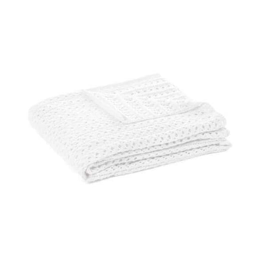 Jeté en tricot blanc NAJA  ( 50" x 60'')- Par Brunell - Jeté Brunelli - Literie-Déco et moi 