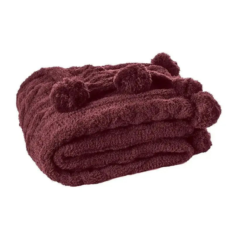 Jeté en tricot bourgogne JUJUBE - par Brunelli - Jeté Brunelli - Literie-Déco et moi 