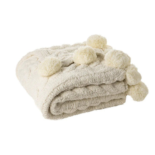 Jeté en tricot crème Jujube - par Brunelli - Literie - Déco et moi