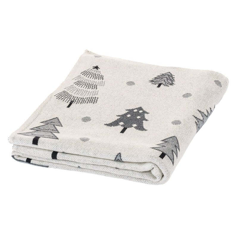 Jeté en tricot gris Noël ( 50'' x 60'')- Par Brunelli - Jeté Brunelli - Literie-Déco et moi 