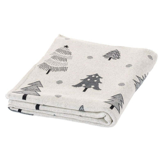 Jeté en tricot gris Noël ( 50'' x 60'')- Par Brunelli - Jeté Brunelli - Literie-Déco et moi