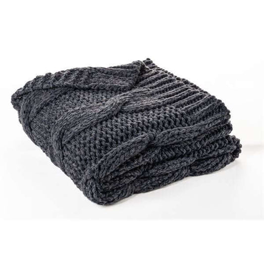 Jeté en tricot MITOS ( Marine ) - par Brunelli - Jeté Brunelli - Literie-Déco et moi 
