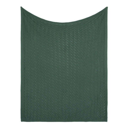Jeté en tricot vert foncé Amarok- Par Brunelli ( livraison automne 2025 ) Jeté  ,disponible chez Literie-Déco et moi 