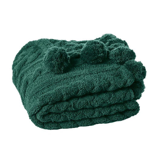 Jeté en tricot vert Jujube - par Brunelli - Literie - Déco et moi