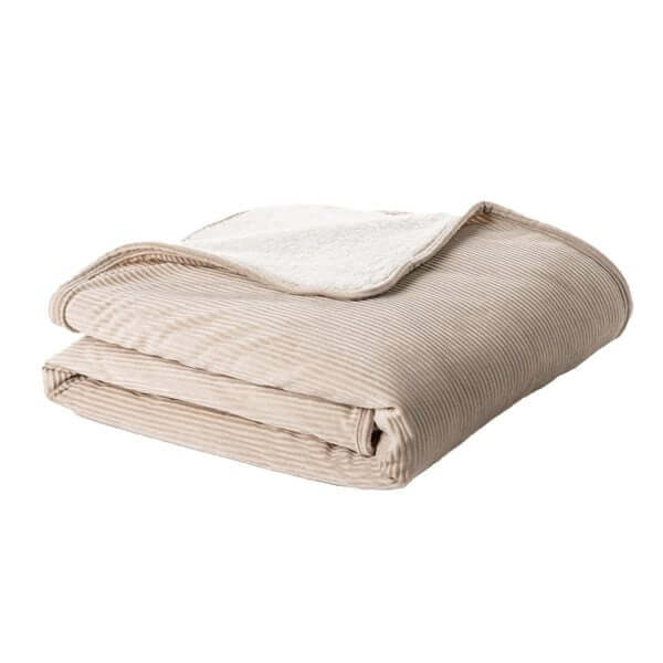 Jeté en velours côtelé naturel CORDUROY - Par Brunelli Jeté  ,disponible chez Literie-Déco et moi 