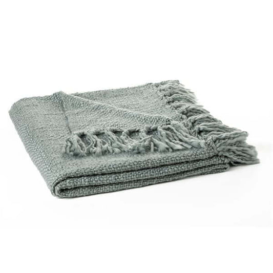 Jeté MOLLO en tricot ( Bleu pale ) - par Brunelli - Literie - Déco et moi