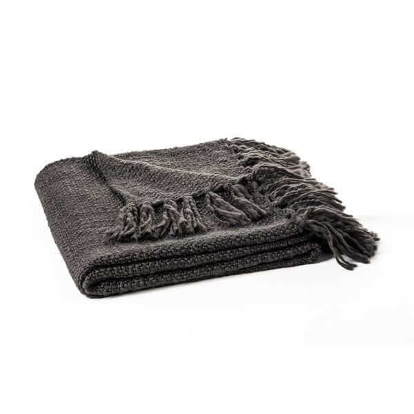 Jeté MOLLO en tricot( Charcoal ) - par Brunelli - Jeté Brunelli - Literie-Déco et moi 