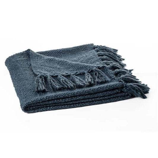 Jeté MOLLO en tricot ( Marine ) - par Brunelli Jeté  ,disponible chez Literie-Déco et moi 