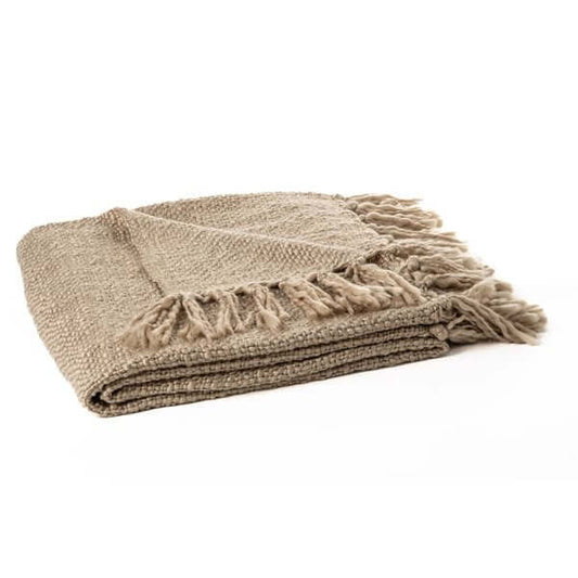 Jeté MOLLO en tricot( Naturel ) - par Brunelli Jeté  ,disponible chez Literie-Déco et moi 