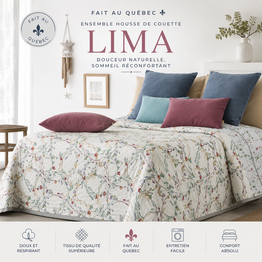 ( Fait au Québec ) - Couvre-lit LIMA - couvre-lits CHÉNÉ - Literie-Déco et moi