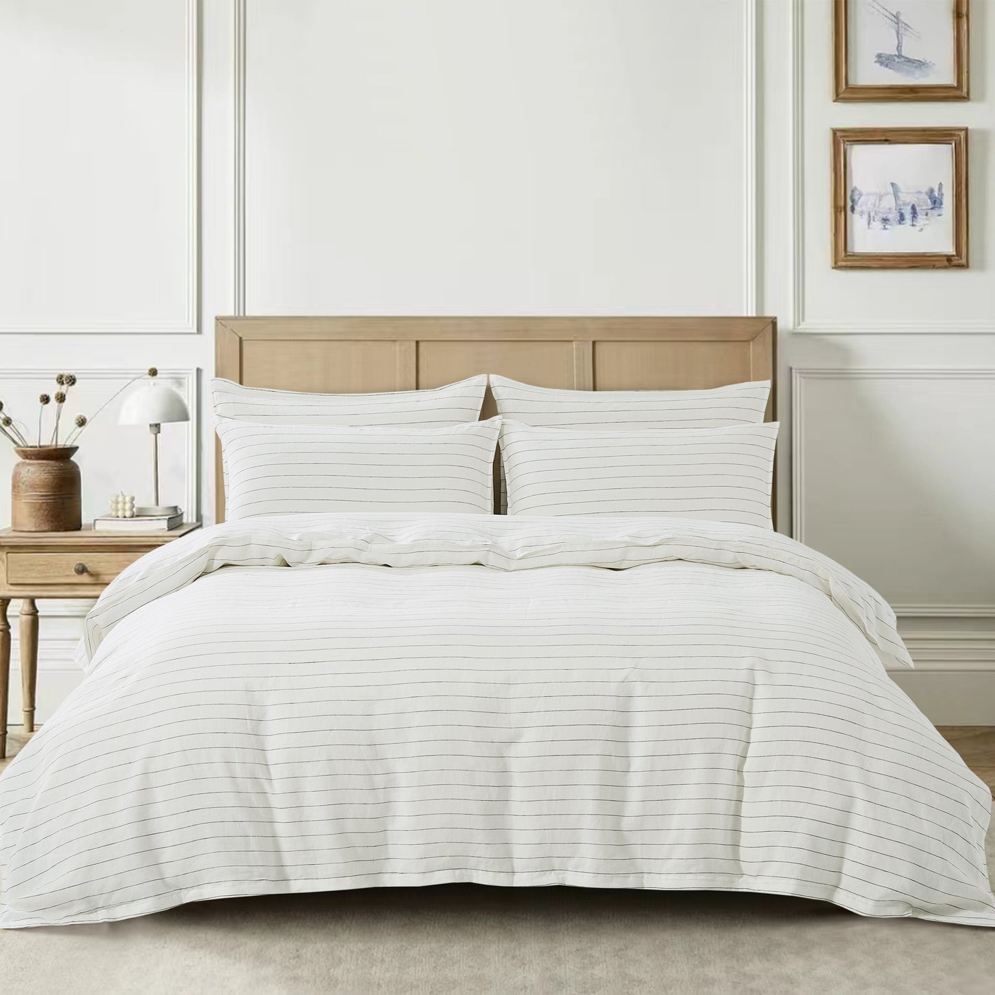 Housse de couette LINEN PINSTRIPE Housse de couette  ,disponible chez Literie-Déco et moi 