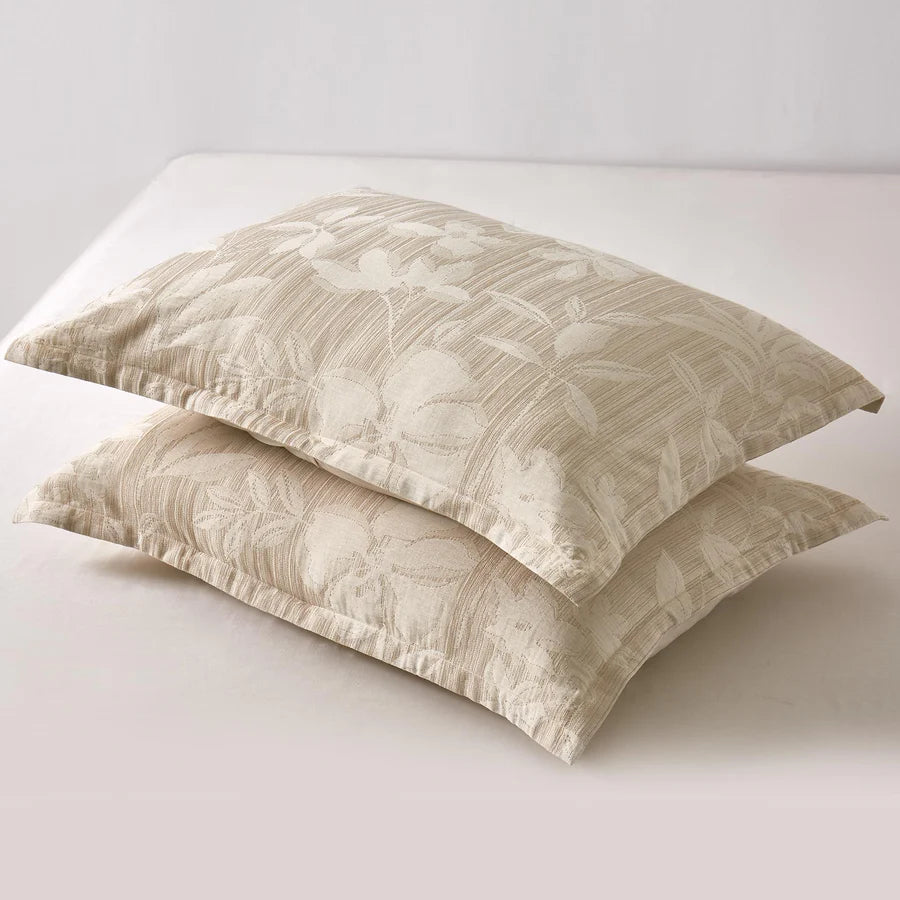 Ensemble housse de couette motifs feuillages Maple ( Beige )
