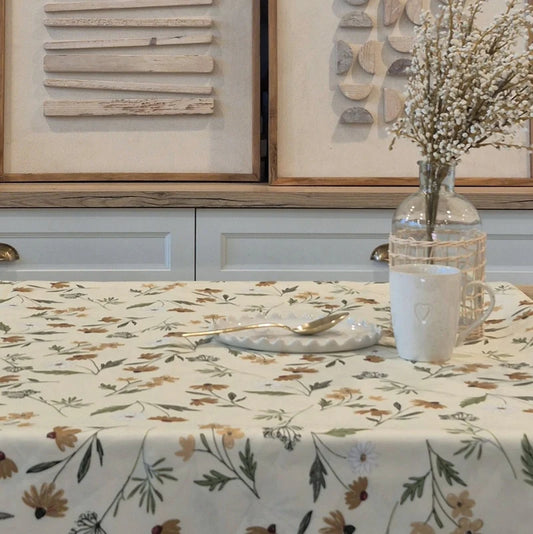Nappe crème fleurie MARGARET - Par Brunelli - NAPPES Brunelli - Literie-Déco et moi 
