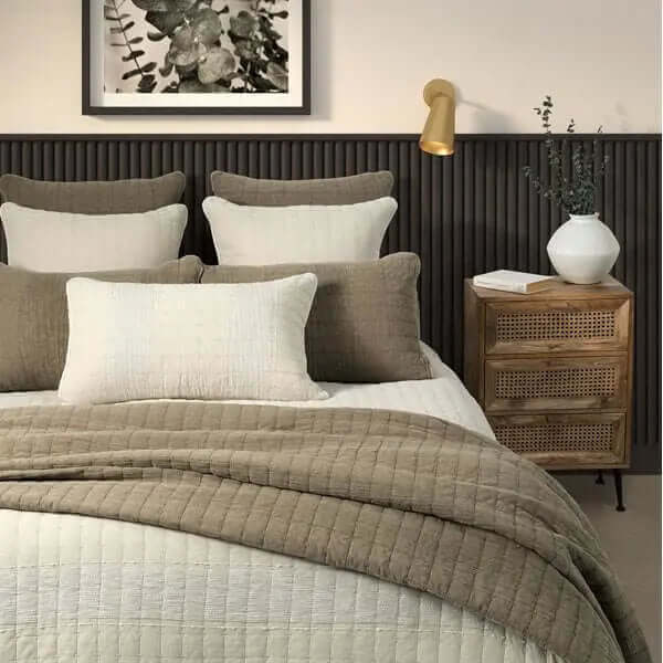 Matelassé uni naturel MOSS- Par Brunelli - Courtepointe Brunelli - Literie-Déco et moi 