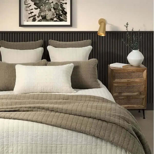 Matelassé uni naturel MOSS- Par Brunelli - Courtepointe Brunelli - $39.99! Literie-Déco et moi 