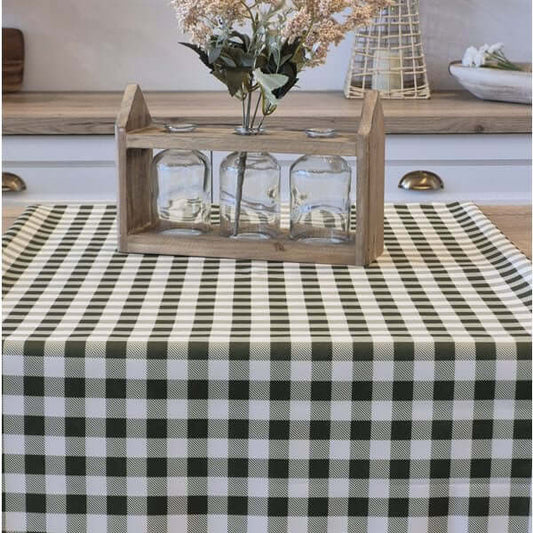 Nappe à carreaux verts VICHY - Par Brunelli NAPPES  ,disponible chez Literie-Déco et moi 