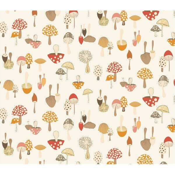 Nappe imprimée de champignons CHANTERELLE  - Par Brunelli - NAPPES Brunelli - Literie-Déco et moi 