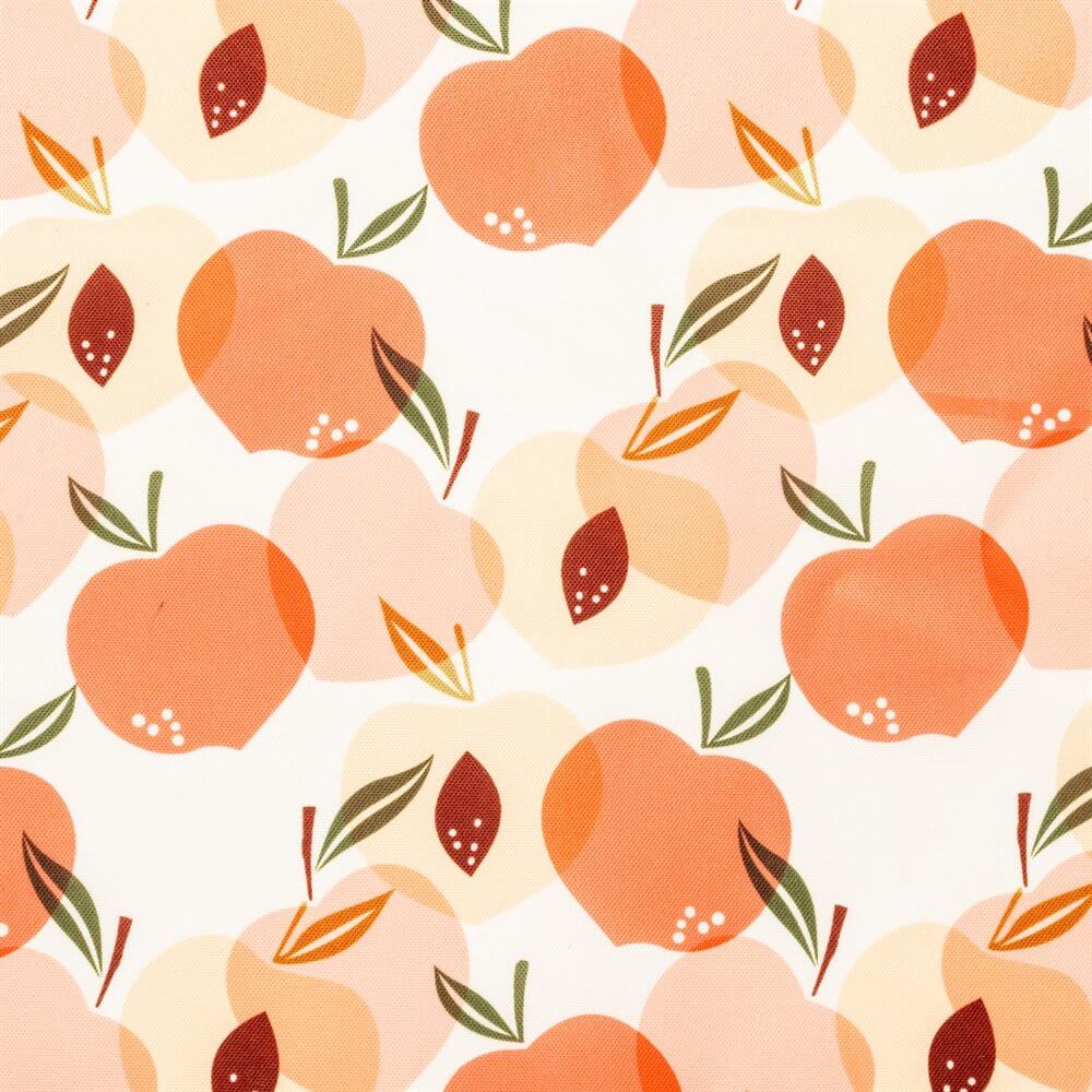 Nappe imprimée de pêches MIGNONNE  - Par Brunelli NAPPES  ,disponible chez Literie-Déco et moi 