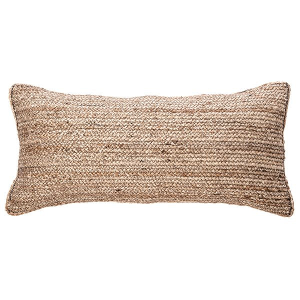 Coussin rectangulaire en jute NATURE ( 14'' x 30'')- Par Brunelli coussins  ,disponible chez Literie-Déco et moi 