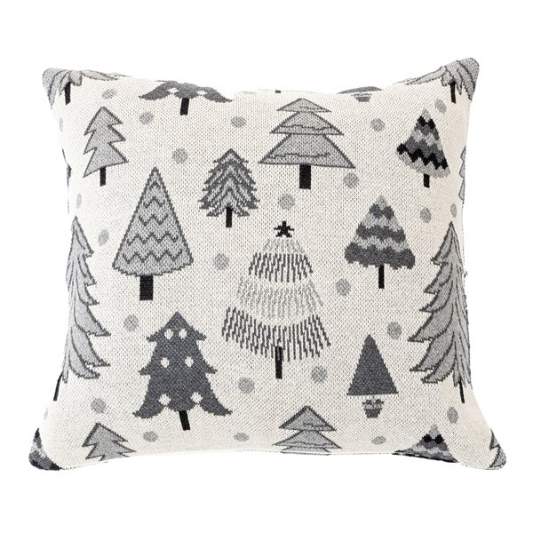 Coussin en tricot gris NOEL  ( 18'' x 18'')- Par Brunelli coussins  ,disponible chez Literie-Déco et moi 