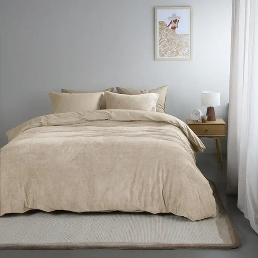 Ensemble de housse de couette en peluche tan Nounours - Par Brunelli ( livraison automne 2025 ) Housse de couette  ,disponible chez Literie-Déco et moi 