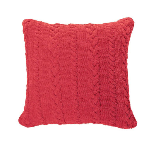 Oreiller européen en chenille rouge Rouge - Par Brunelli - Literie - Déco et moi