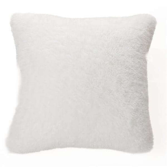 Oreiller européen en fausse fourrure blanche DOUDOU ( 25'' x 25'') Par Brunelli - coussins Brunelli - Literie-Déco et moi 