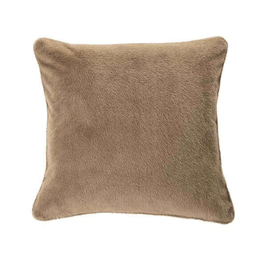 Oreiller européen en fausse fourrure taupe POLUX  26'' X 26''  Par Brunelli - coussins Brunelli - Literie-Déco et moi 