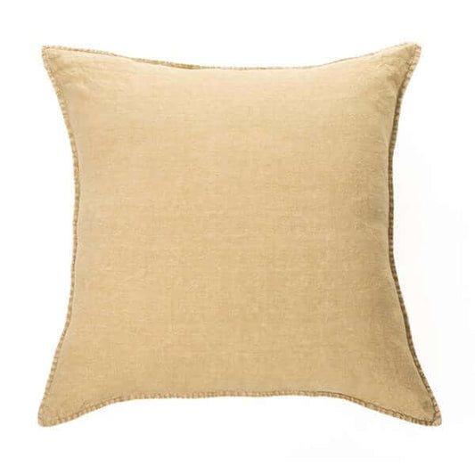 Oreiller européen en lin sable LINEN STONE WASH (25'' X25'')- Par Brunelli - coussins Brunelli - Literie-Déco et moi