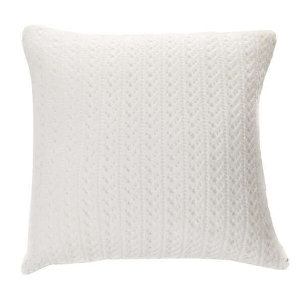 Oreiller européen en tricot blanc NAJA ( 25'' x 25'')- Par Brunelli - coussins Brunelli - $43.99! Literie-Déco et moi 