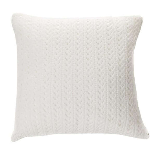 Oreiller européen en tricot blanc NAJA ( 25'' x 25'')- Par Brunelli - coussins Brunelli - Literie-Déco et moi 