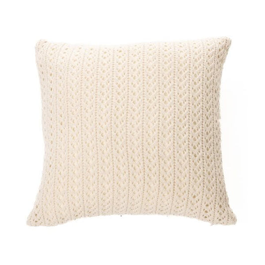 Oreiller européen en tricot naturel NAJA ( 25'' x 25'')- Par Brunelli coussins  ,disponible chez Literie-Déco et moi 