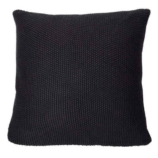 Oreiller européen en tricot noir CHARLY ( 25'' x 25'')- Par Brunelli - coussins Brunelli - Literie-Déco et moi 