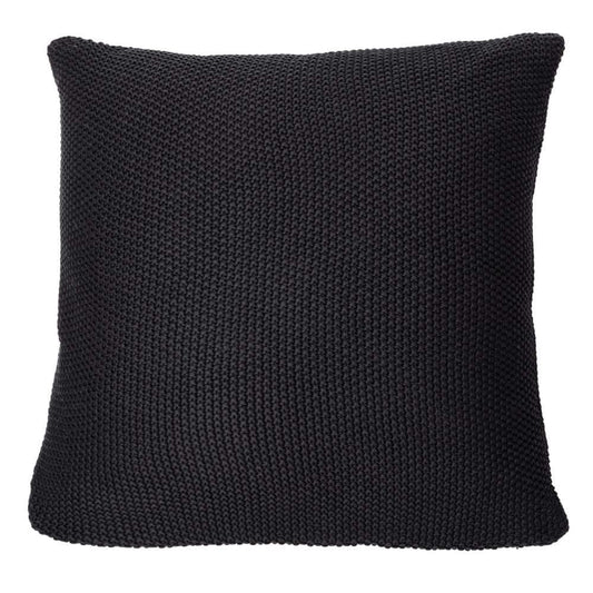 Oreiller européen en tricot noir CHARLY ( 25'' x 25'') - Par Brunelli - Literie - Déco et moi