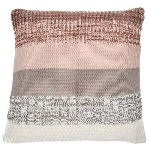Oreiller européen en tricot rayé BABA  ( 25'' x 25'')- Par Brunelli coussins  ,disponible chez Literie-Déco et moi 