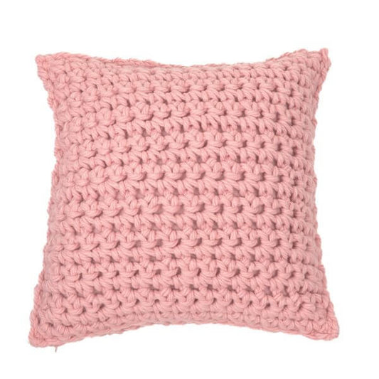 Oreiller européen en tricot rose GUMMY  26'' X 26''  Par Brunelli coussins  ,disponible chez Literie-Déco et moi 