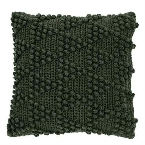 Oreiller européen en tricot vert foncé BUBBLE ( 25'' X 25'')- Par Brunelli - coussins Brunelli - Literie-Déco et moi 
