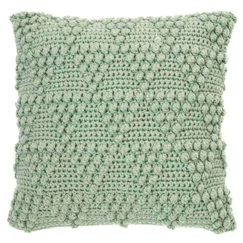 Oreiller européen en tricot vert sauge BUBBLE ( 25'' X 25'' )- Par Brunelli - coussins Brunelli - Literie-Déco et moi 