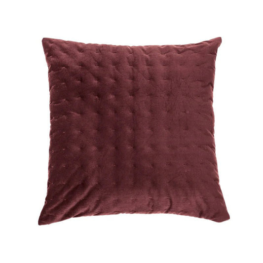 Oreiller européen en velours bourgogne RIAD- Par Brunelli coussins  ,disponible chez Literie-Déco et moi 