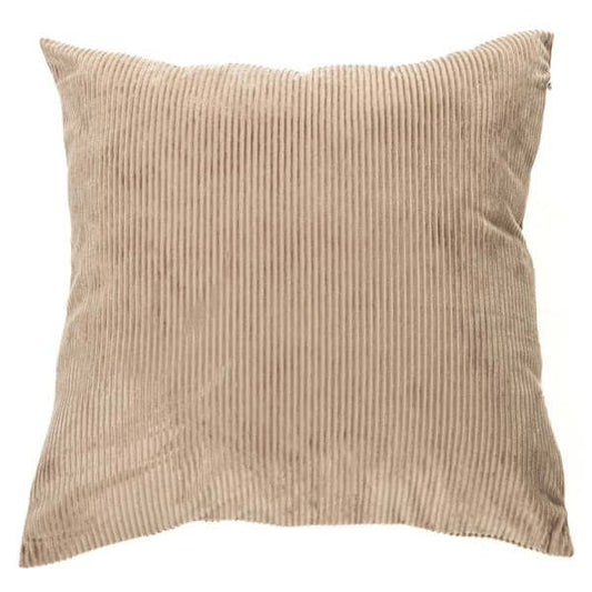 Oreiller européen en velours cotelé taupe CORDUROY ( 25'' x 25'')- Par Brunelli coussins  ,disponible chez Literie-Déco et moi 