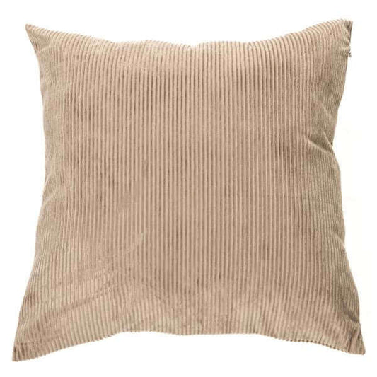 Oreiller européen en velours cotelé taupe CORDUROY ( 25'' x 25'')- Par Brunelli - coussins Brunelli - Literie-Déco et moi