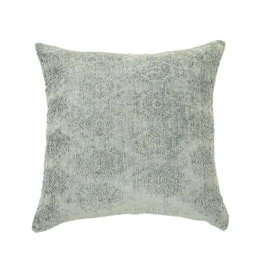 Oreiller européen en velours jacquard vert sauge TORO(25'' x 25'')- Par Brunelli - coussins Brunelli - Literie-Déco et moi 