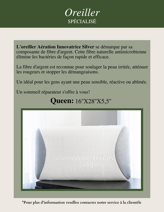 Oreiller SILVER - Oreillers Zénima - Literie-Déco et moi 