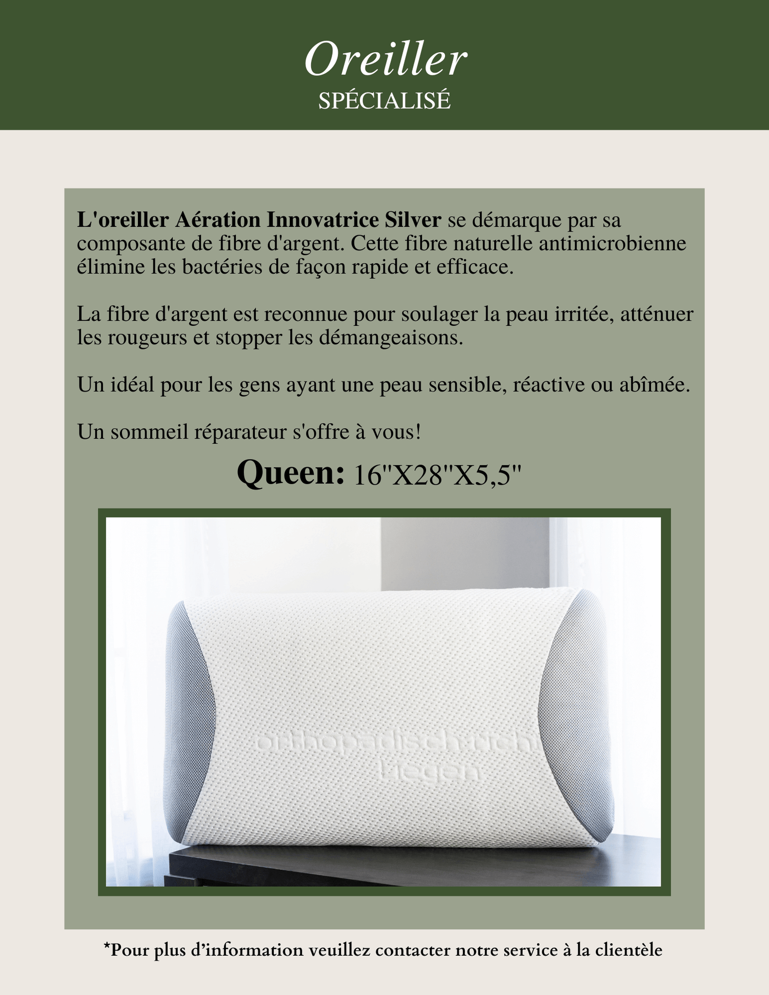 Oreiller SILVER - Literie - Déco et moi